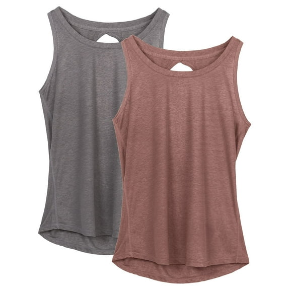 icyzone Yoga Tops Activewear Workout Clothes Open Back Fitness Racerback Tank Tops for Women