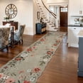 thumbnail image 2 of Moynesa 2'5''x10' Floral Runners for Hallways, Kitchen Runner Rug Ultra-Thin Soft Rug, Non-Slip Washable Rug Runner Stain Resistant Boho Rug Low-Pile Carpet Runner for Bathroom Bedroom,Coffee, 2 of 7