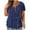 B Dark Blue, variant on Idoravan Summer Clothes for Women Plus Size For Women Sexy V-Neck Blouse Solid Casual Loose Summer Short Sleeve Blouse
