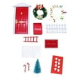 thumbnail image 6 of Shoreew 11Pcs Doll Houses Miniature Christmas Decor Set Plastic Tree Lights Wreath Mailbox Fairy Doors DIY Scene Kit Red Themed Accessories for 1:12 Scale Models, 6 of 6