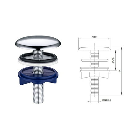 

Sufanic Chrome Brass Kitchen Sink Tap Hole Blanking Plug 50mm Metal Stopper Basin Cover