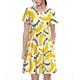 thumbnail image 1 of Easygdp Banana Fruit para Vestido Transpirable de Mujer, Vestido Suelto de Manga Corta con Pliegues y Bolsillos para el Verano, 1 of 6