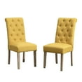 thumbnail image 2 of Roundhill Furniture Amonia 7 Piece Comtemporary Wood Dining Table with Chair Yellow, 2 of 11