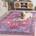 thumbnail image 5 of SAFAVIEH Arizona Orlando Oriental Machine Washable Area Rug, Red/Navy, 6' x 9', 5 of 13