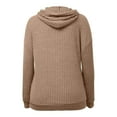 thumbnail image 4 of Women's Hoodies Cable Knit Sweatshirt with Hooded Blouse Trendy 2025 Fall Winter Outfits Clothes Hooded Pullover Thin Sweater with Pocket, 4 of 6