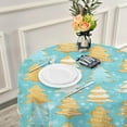 thumbnail image 5 of 60 Inch Round Tablecloth - Christmas Tree Waterproof Spill-Proof Table Cloth with Lace Washable Fabric Table Cover for Dining Tables, Kitchen and Parties House Decor, 5 of 7