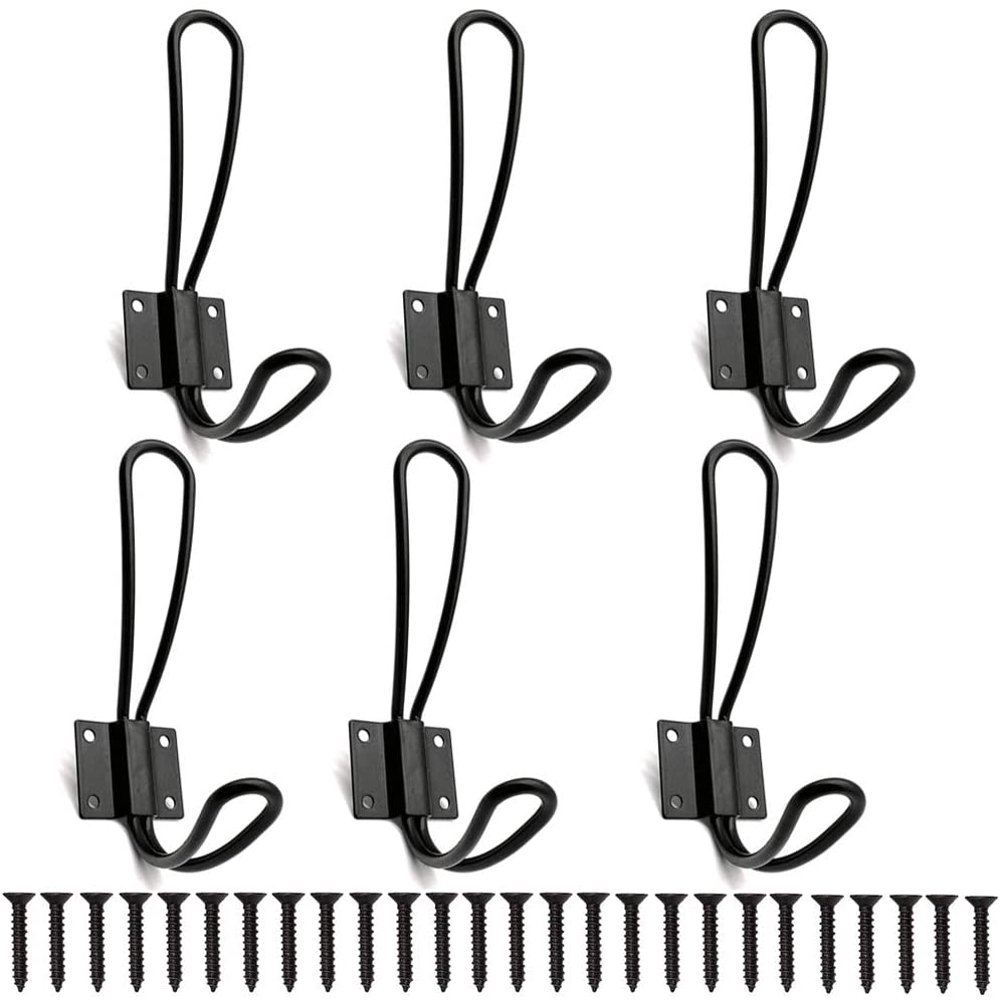 Rustic Farmhouse Entryway Hooks 6 Pack Decorative Vintage Hangers Wall