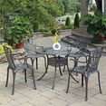 thumbnail image 3 of Bowery Hill Traditional Brown Aluminum Outdoor Dining Table, 3 of 4
