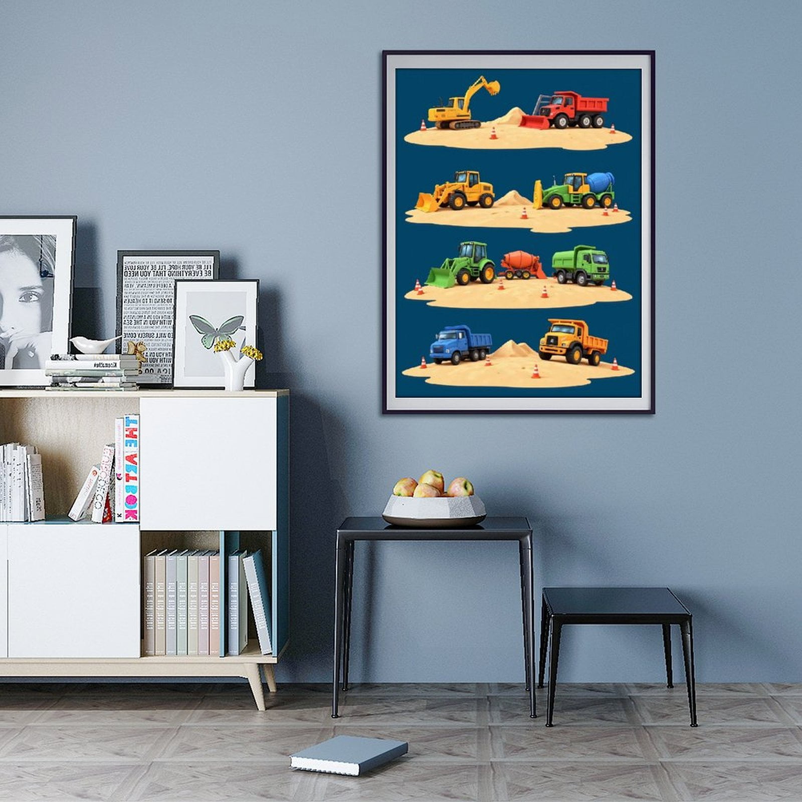 Diamond Art Kit for Adults, Colorful Construction Vehicle Collection Diamond Painting for Adults Beginners, DIY Diamond Art Painting Kits, 5D Diamond Painting Crafts for Home Decor 12x16 Frameless