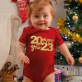 thumbnail image 3 of Gibobby Mameluco niño Mi primera ropa de Año Nuevo para recién nacidos, bebés, niños y niñas, trajes de Año Nuevo, pantalones cortos con estampado de letras r(Rojo, 0-3 Meses), 3 of 5