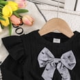 thumbnail image 6 of Afdoent Girls 2 Piece Outfit Knit Bowknot Crop Tops Shirt Wide Leg Pants Two Piece Outfit For Toddler Fall 6-7 Years, 6 of 8
