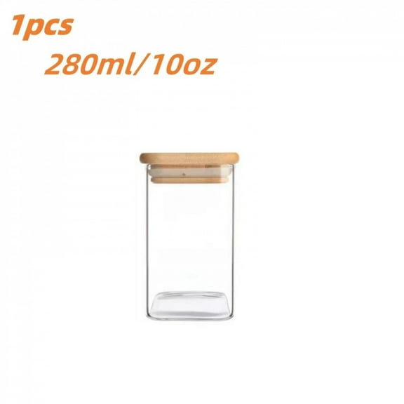 1/2/4/8pcs, 10oz Glass Jars With Airtight Lids, Candy Jars, Food Storage Containers With Bamboo Lids, Clear Jars