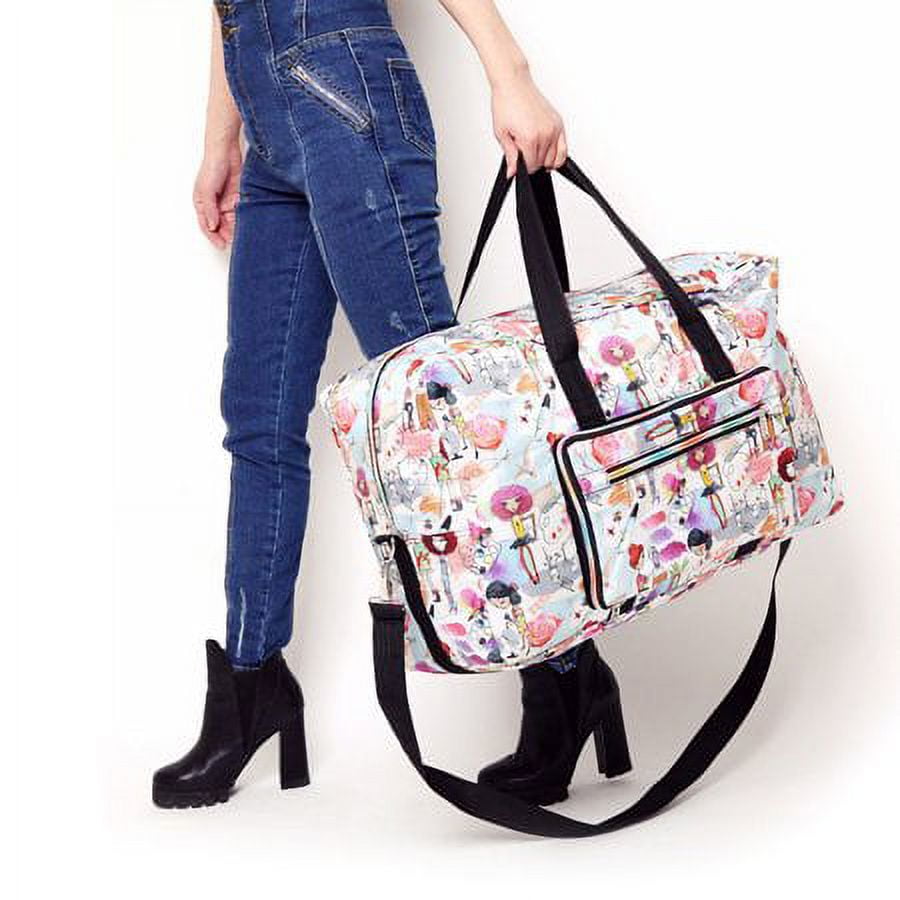 ZQB Women's 22 in Foldable Travel Duffle Bag, Water Resistant Nylon