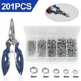 thumbnail image 1 of CHUANK 201Pcs Stainless Steel Fishing Split Rings with Fishing Pliers  Fishing Hook Line Connector Tackle Accessories  5 Sizes High Strength Lure Tackle Connector Kit  Fish Hook Remover F, 1 of 8