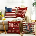 thumbnail image 6 of Patriotic Pillow Covers 4th of July Throw Pillow Covers 16x16 Set of 4 Independence Day American Star USA Flag Freedom Outdoor Decorative Pillow Case Memorial Day Home Sofa Porch Decor, 6 of 6
