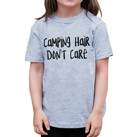 

7 ate 9 Apparel Kids Camping Hair Outdoors T-Shirt Grey