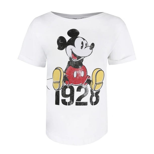 Disney - Camiseta de Mickey Mouse Año para Mujer (Blanco)