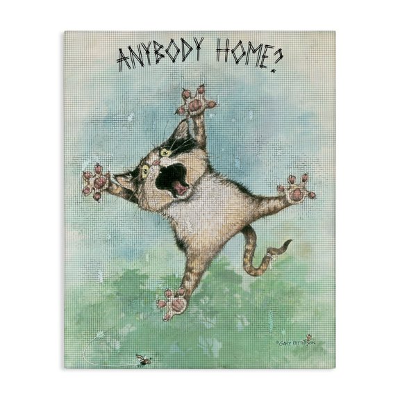 Stupell Industries Eclectic Anybody Home Funny Cat Canvas Art, 16 x 20, by Gary Patterson