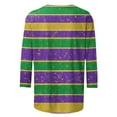 thumbnail image 3 of CKpwisy Womens Mardi Gras Carnival Tees 3/4 Sleeve O Neck Carnival Trendy Casual Basic Outfit Crew Neck Loose Casual 2025 Blouse Deal of The Day Prime Today, 3 of 5