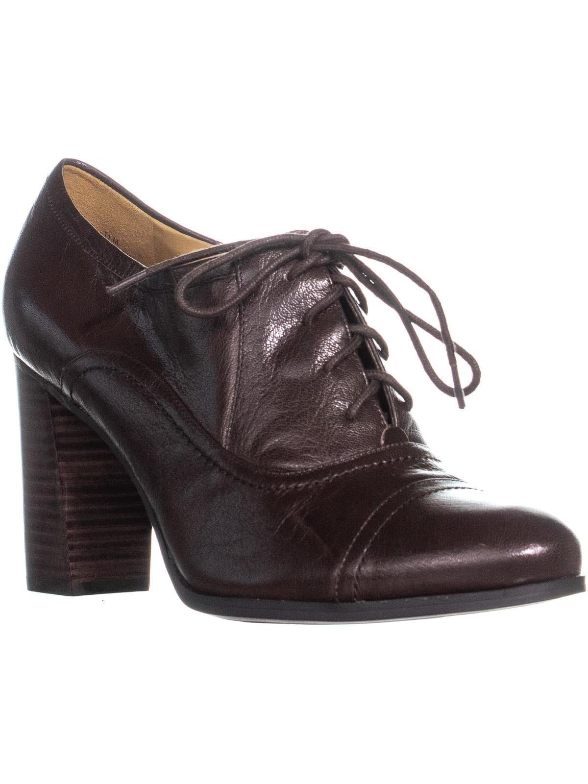 dark brown leather heels