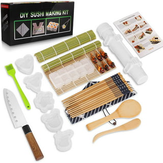 aya Sushi Roll Making [Kit] 2, Online Video Tutorials Complete with Knife &  Bamboo Mat, 12 Piece Set, Easy and Fun For Professional, [Sushi] [Roll]s