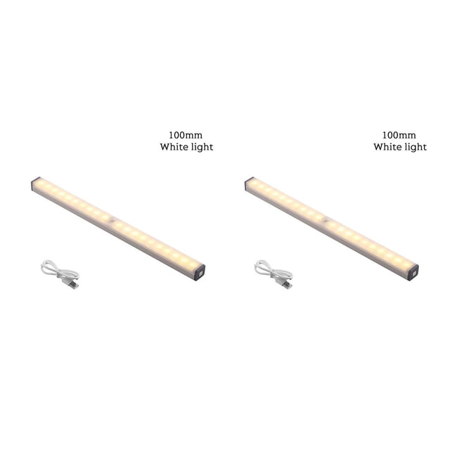 Inteprter Luz LED para gabinete, lámpara con Sensor de movimiento inteligente a rayas, de luz nocturna recargable para armario, iluminación de Type4 NO4