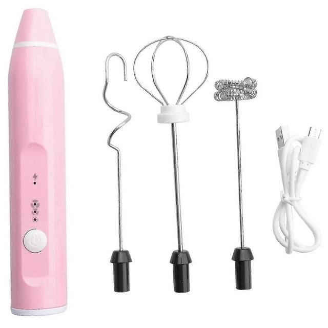 Electric Handheld Milk Frother, USB Rechargeable Whisk for Coffee and Baking, Three-Speed Adjustable