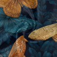 thumbnail image 2 of 60 Inch Round Tablecloth with White Lace Trim Fall Table Cover for Elegant Dining Decor Teal and Orange Butterflies, 2 of 8