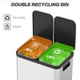 thumbnail image 4 of HOMCOM Kitchen Garbage Bin, 2 x 7.9 Gal Trash Can with Foot Pedal, Silver, 4 of 10