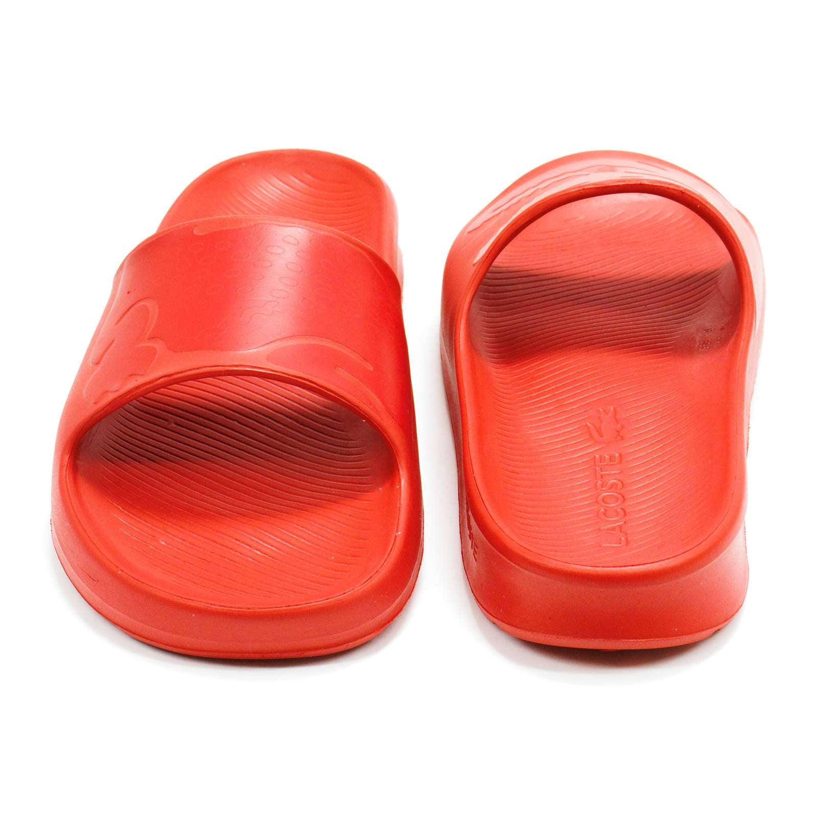 NEW LACOSTE men\'s croco 2.0 slide sandals in dark red Lacoste Croco Dualiste 0922 1 Cma Red Sandals & Slides Lacoste main image 4