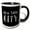 Black/White, variant on 3drose, Skyscraper Style Elegant Text New York City White on Black, 11oz Two-tone Red Mug