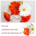 thumbnail image 2 of Artificial Chrysanthemum Bundle Simulation Flower PU Floral flower simulation flower Decor Fake Flower Bundle Home Decor, Orange White, 2 of 7