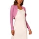 thumbnail image 1 of INSPIRAR CHIC Suéter Corto de Cuello con Volantes Elegante para Mujeres, Abierto, Tejido, Color Rosa M, 1 of 6