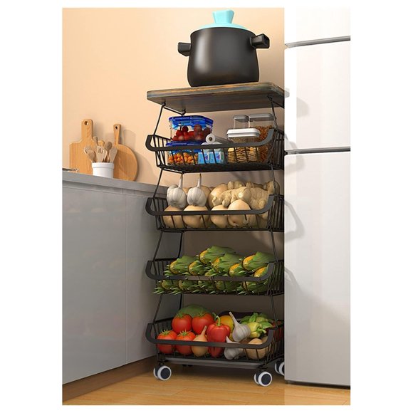 Wire Basket Table Wood Top