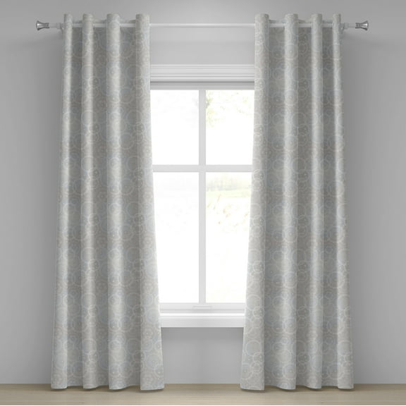 Ambesonne Grey White Grommet Curtain, Romantic Bridal Lace, 50" x 108", Grey White