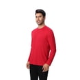 thumbnail image 4 of Zfeel Men Long Sleeve Poly T-Shirt, Pure Dry Fit High Performance Crewneck Tee, Red, L, 4 of 6