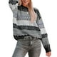 thumbnail image 1 of Suéter de mujer de manga larga con bloques de Color y cuello redondo, Jersey suelto, Top de punto para invierno y otoño, negro L, 1 of 6