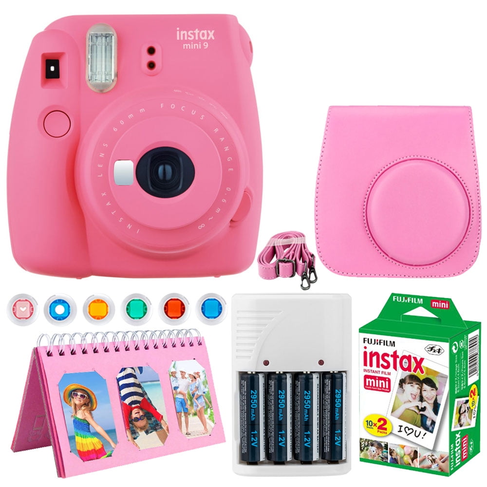 Fujifilm Instax Mini 9 Instant Camera (Flamingo Pink) + Fujifilm Instax