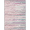 thumbnail image 2 of 3' X 5' Pink Blue And Purple Striped Washable Indoor Outdoor Area Rug, 2 of 5