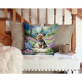 thumbnail image 3 of Yorkshire Terrier Spring Path Throw Pillow 14 in x 14 in, 3 of 4