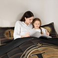 thumbnail image 4 of Castle Fairy Western Wood Letter L Queen Comforter Set 3pcs for Adults,Vintage Star Of Texas Bedding Comforter Set,Black Reversible, 4 of 6