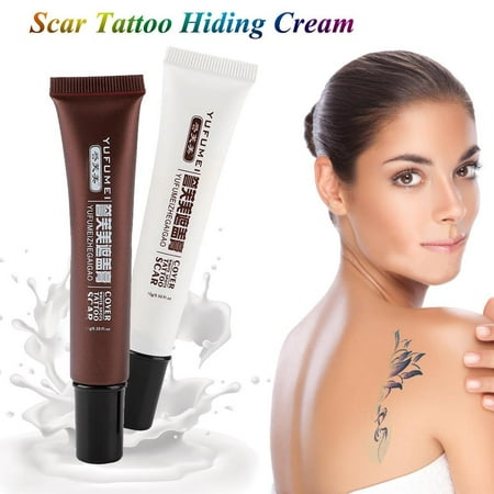 HERCHR Tattoo Cover, Professional Scar Tattoo Concealer Vitiligo Hiding Spots Birthmarks Makeup Cover Cream Set, Vitiligo Cream, Scar Concealer