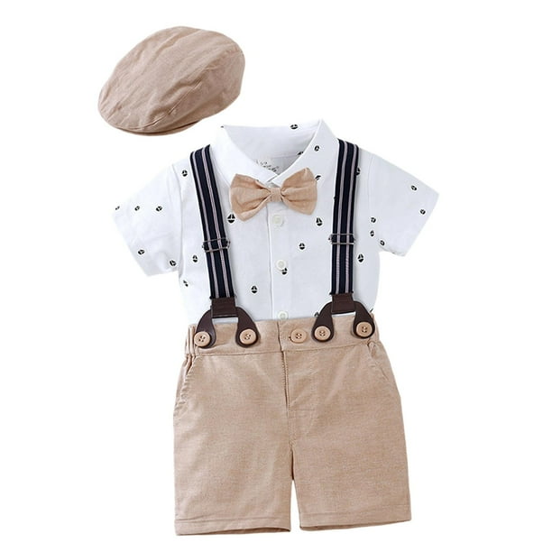 traje de ropa para ninos Traje de ropa para bebe nino con gorro 3 24 meses Vestido Caballero Mameluco Pajarita 12 Meses 18 Meses Accesorio para fotografia de traje de boda Altura 80 a 90cm