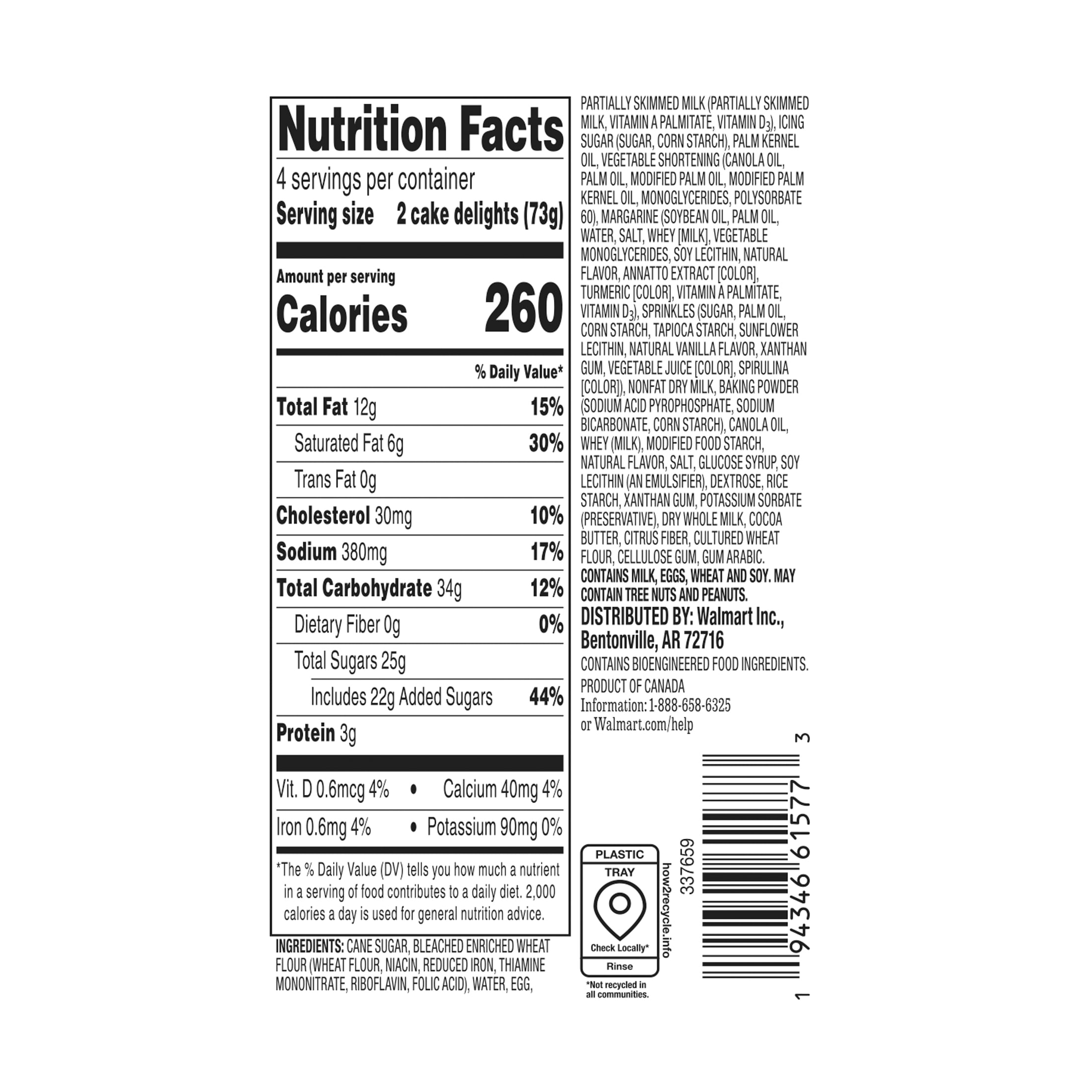 Marketside Patriotic Vanilla Cake Delights, 10.23 oz, 8 Count