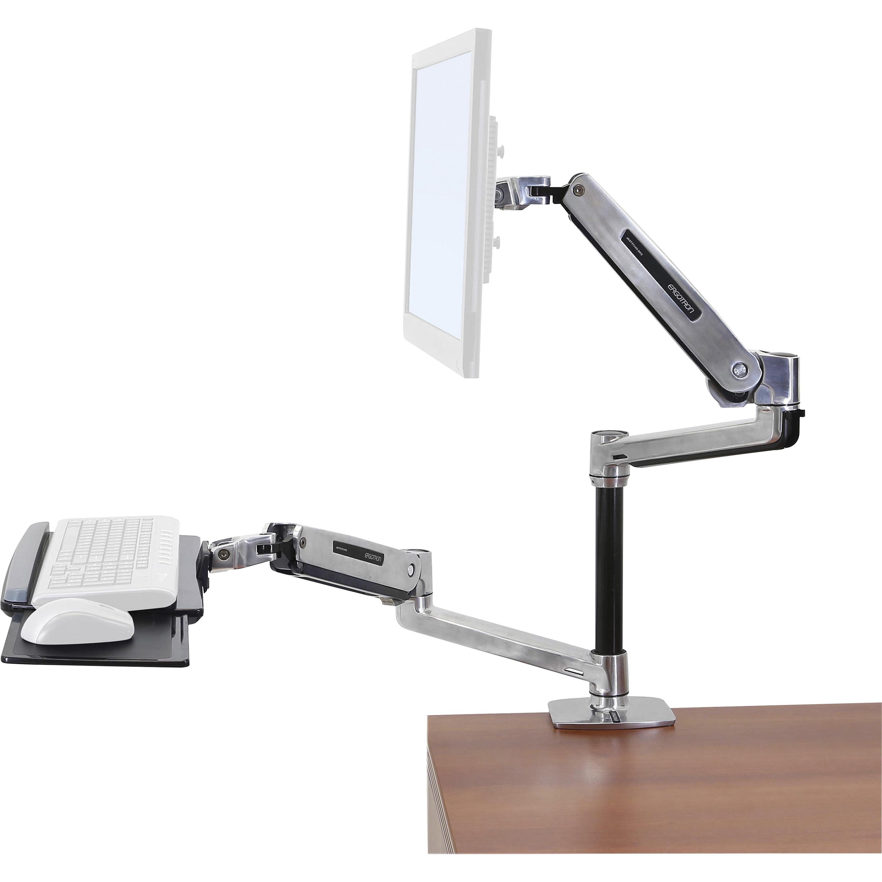 Ergotron WorkFit-LX Desk Mount for Flat Panel Display, Keyboard, Mouse ...