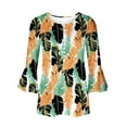 thumbnail image 5 of T-Shirt à Manches Courtes Imprimé Floral Top Dames Bleu L, 5 of 5