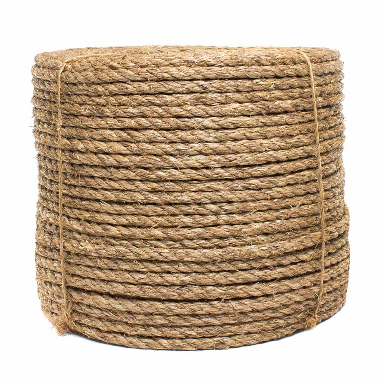 1-1/4 Inch Diameter Tan Natural Hemp Fiber Manila Rope (50 Feet