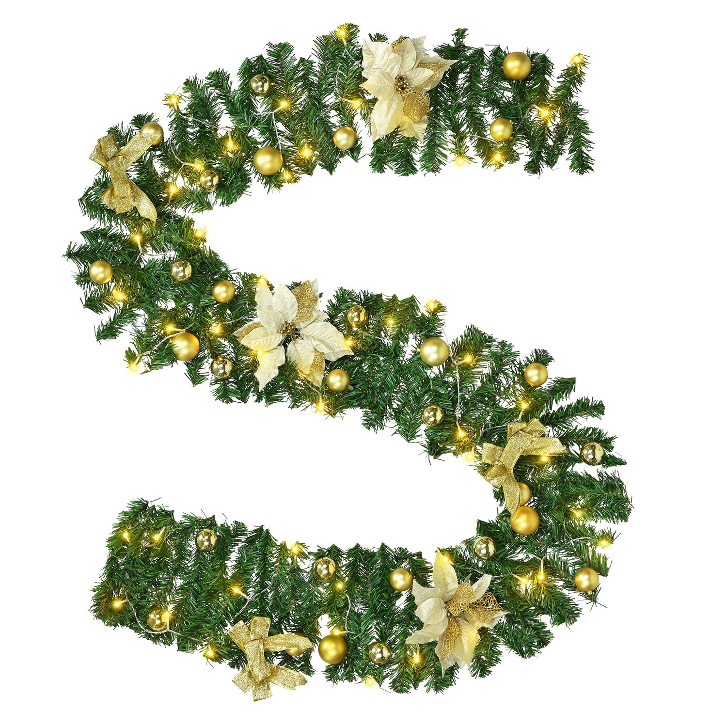 Goodwill Christmas Garland 9ft Christmas Rattan Artificial Flower