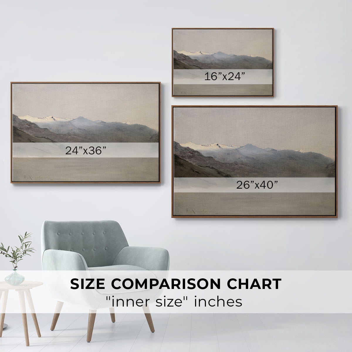 Vintage Landscape-CLXIV By Wexford Home Framed in Walnut Wood Gallery Wrapped Canvas 27 in. x 41 in.