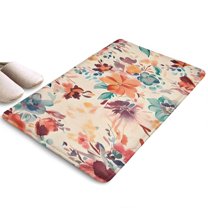 Pioneer Flower Floral Print Flannel Non Slip Door Rugs,Washable Door Mats Indoor,Decorative Door Mats,Dirt-Resistant and Absorbent Doormat for Entrance,Bedroom,Kitchen,Bathroom,31.5"x17"